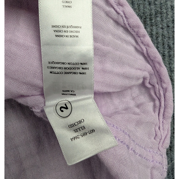 Rails Ellis Button Up Shirt Womens Small Purple Gauze Lightweight Coastal Preppy - Picture 6 of 6
